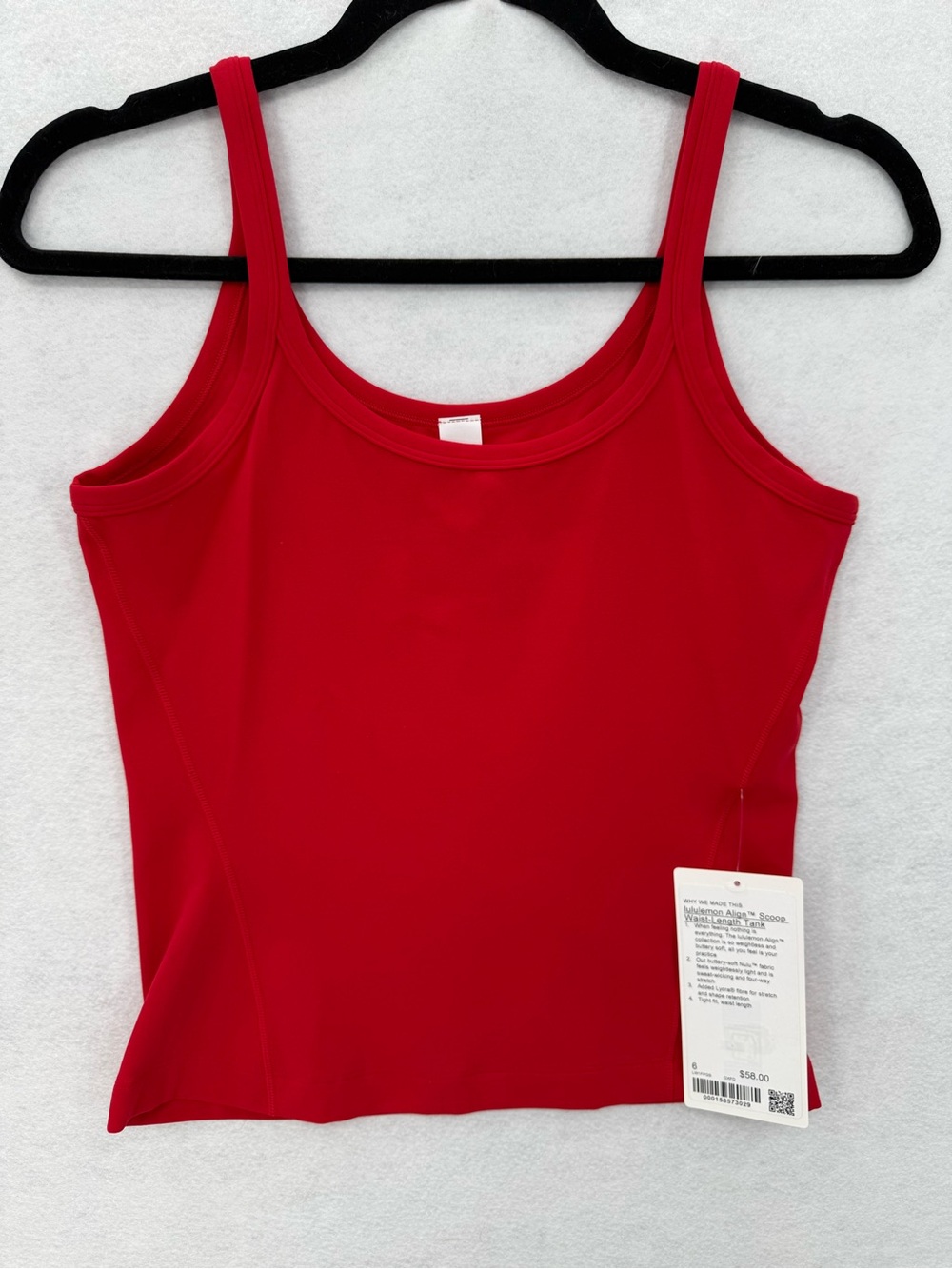 NWT Lululemon Align Scoop Waist-Length Tank Top Oxford Red Size 6 W1FPGS